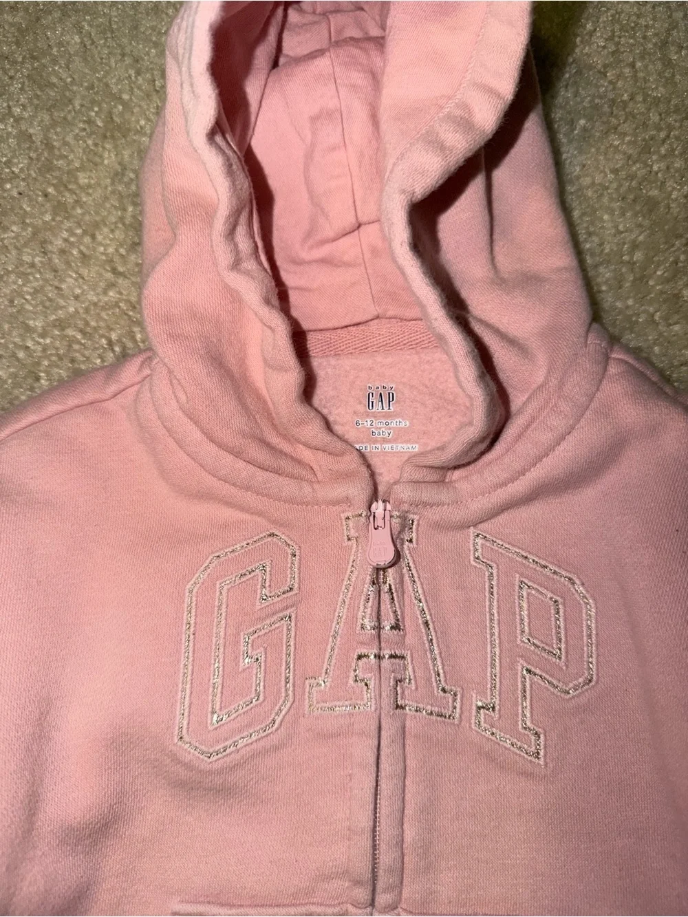 GAP Light Pink Hooded Zip Sweatshirt